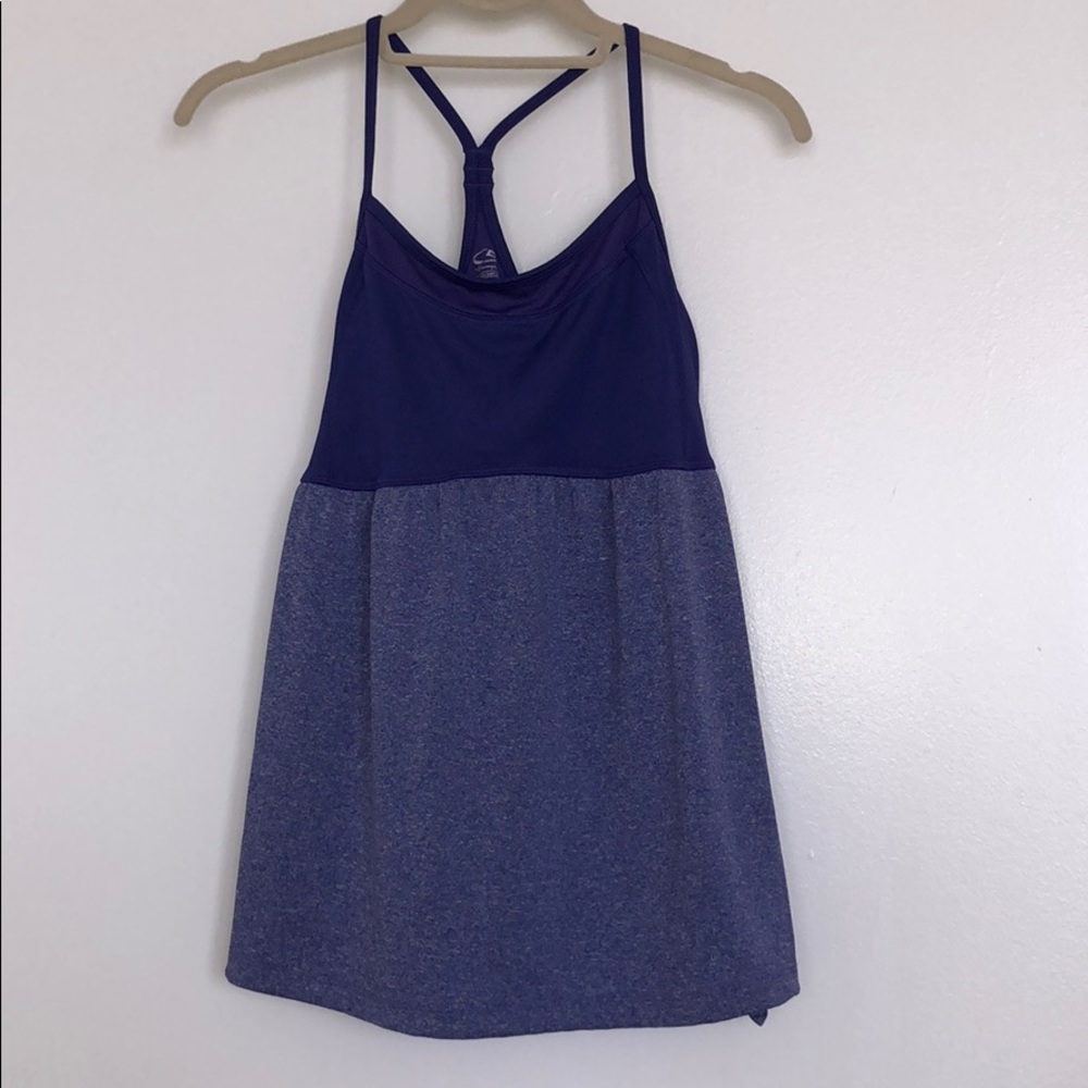 Purple champion workout top w built in cami